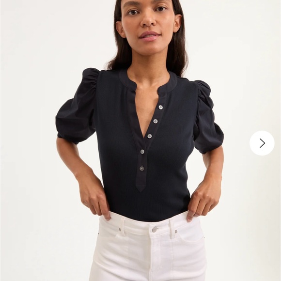 Veronica Beard Tops - Veronica Beard Coralee Puff-Sleeve Tee Size XL